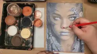 Tribal Poise 🧡 Grayscale Coloring Tutorial | Pan Pastels & Soft Pastels