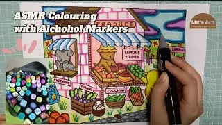 [ASMR] Colouring with Alchohol Markers 🤎🐻 | Relaxing Sound | ASMR Art | ASMR Indonesia