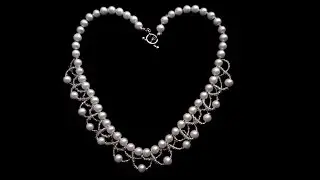 DIY elegant  necklace for beginner. 10 minutes beaded pearl necklace