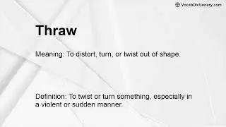 Thraw Meaning