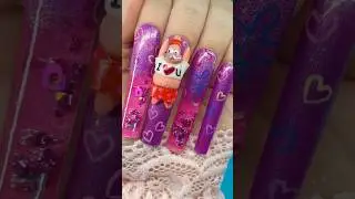 Valentine's day Patrick nails #nailart #nails #spongebob