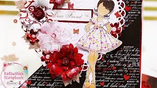 Prima Doll tutorial ❤️Box Diagonal Easel Fold Card ❤️Popup card 🌺 Katiushka Scrapbook 🌺