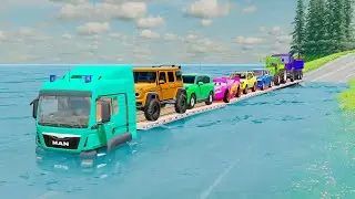 MAN Trucks vs Speedbumps | الشاحنات ضد المطبات القاسية في BeamNG #013