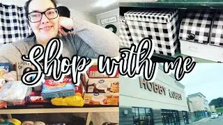 SHOP WITH ME | Hobby Lobby haul + Walmart Grocery Pick Up Haul | large family grocery haul | $231