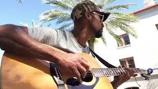 Jamar Riley jamming out in downtown st.pete