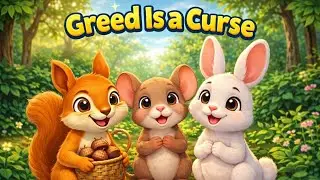 Greed Is a Curse 🐿️ The Greedy Squirrel Story | Moral Stories for Kids | Learn Sharing & Kindness