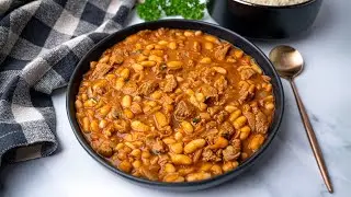 Lebanese Fasolia White Bean and Lamb Stew