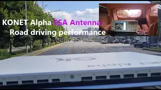 Global KONET Ku band Alpha ESA satellite antenna vehicle driving test