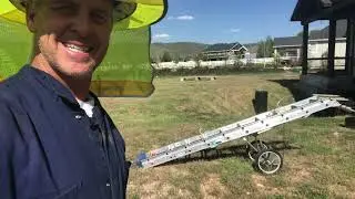 Ladder Dolly; Protecting Back Whl Moving heavy awkward ladder, converted baby stroller RE: IMBD LLC