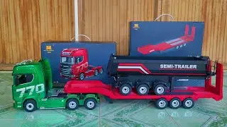 Unboxing flatbed semi trailer 1502,huina 1501 pro, scania truck remote control#rcmodel82