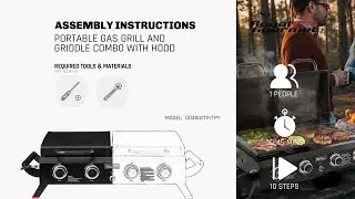 Royal Gourmet&reg; GD4002TP/GD4002TPY PORTABLE GAS GRILL AND GRIDDLE COMBO | Assembly Instructions