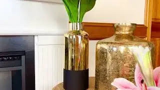 Gold and Black Matte Vase