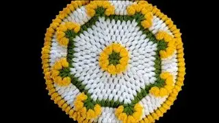 THALPOSH✨Design/Woolen RUMAL ❤Crochet Mandala, Lokaricha Placemat doilyTutorial for beginners👌#doily
