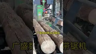 数控跑车带锯机锯木视频