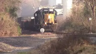 CSXT G965-14 & F007-14 Two AC44CWs ES40DC & GP40-2/GP38-2 & Horn Salutes Loaded Grain Train & Crosst