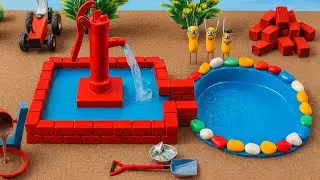 Water Machine Successfully Worked Concrete Cement Sand-Unloading bulldozer by tractor @Arya Creator