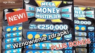 Wznowienie Zdrapki Plus Bonus | NOWA Zdrapka MEGA MONEY MULTIPLIER | Irish Scratchcards