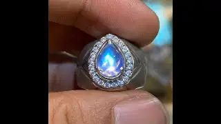 Natural 2.03ct Moonstone Srilanka Ceylon Biduri Bulan Perak handmade