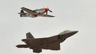 P51 & F-22 Flyover (Including Classic Vapor Aura)