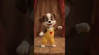 Dancing Puppy in Overalls Will Steal Your Heart! ❤️ Too Cut