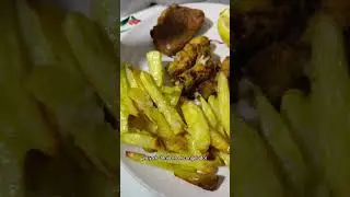 șnițel vienez Goujon de pui cașcaval pane și cartofi pai la robot 🤖# convenctie#halogen# health!