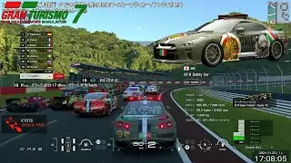 GT7リハビリ録画④ 夕方の京都・雅20周(GT-Rセーフティカー/アンツィオMP) - PS4版グランツーリスモ7 ロボ作成のデカール車20台によるカスタムレース