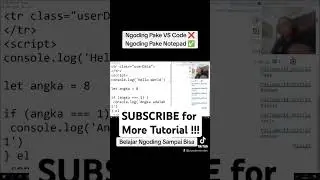 Ngoding Pake VS Code ❌ Ngoding Pake Notepad ✅  #html #css #javascript #fypシ #shortvideo #shorts