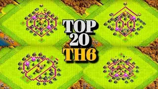 20 ЛУЧШИХ РАССТАНОВОК ДЛЯ 6 ТХ + ССЫЛКИ!&nbsp; ВОЕННАЯ/ТРОФЕЙ БАЗА 2023- Ратуша 6 База в Clash Of Clans