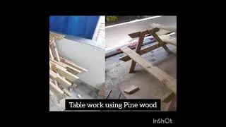 Dinning table for restaurant using pine wood. All types of wood work interior design also undertaken
