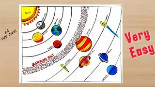 Solar system drawing || How to draw solar system planets easily || Biology diagram @Artsseekhlo