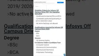 Infosys off Campus Drive for BSc Holder....2022