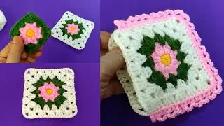 How To Crochet Granny Square Pouch 😍/ part 1/ Crochet Granny Square Pouch For Beginners #crochet 