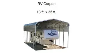 #1 Metal RV Carport - 18 ft. x 35 ft. x 15 ft. | Great Camper Cover