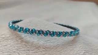 Blue and White crystal Beads Hair Band  | DIY | Business idea | Art and Craft