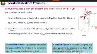 local buckling of column| stiffened & unstiffened elements| local instability of column examples