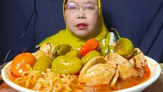 Pedes Nyelekit!! Indomie bakso sapi cabe gendot pedas mercon kerupuk mukbang