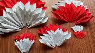 Dehliya flower | Beautiful flower making | paper flower making | two shade flower making