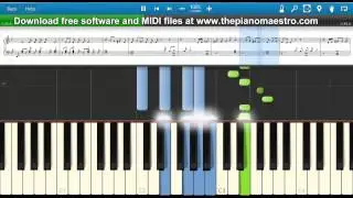 On The Floor Lambada  - Jennifer Lopez ft Pitbull -- piano lesson with Synthesia