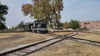 George's state railroad museum GE44 ton switcher crossing railroad diamonds