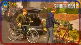 Harry and Peter Riding Bike Together - Spiderman 2 PS5 [4K]