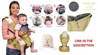 ✅Polka Tots Ergonomic Baby Hip Seat / 6 in 1 Baby Carrier with Airbag