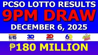 December 6, 2025 9PM Draw Lotto Result Today PCSO 2D 3D 4D 642 655 #LottoResultToday #pcso9pmdraw