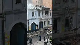 Russian Drones Hit Ukrainian Kindergarten Kharkiv