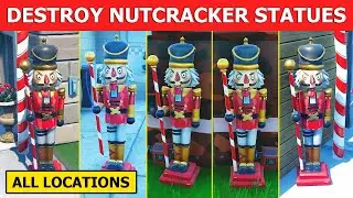 Destroy Nutcracker Statues! All 5 Locations! Fortnite Winterfest Challenge!