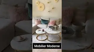 Table basse dor&eacute;e marbre v&eacute;ritable SWEET DECO