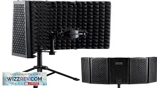 VEVOR Microphone Isolation Shield 5 Panel Studio Recording Mic Sound Shield with Pop