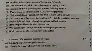 cbpbu BA 1st sem Major 1 philosophy question 2024,