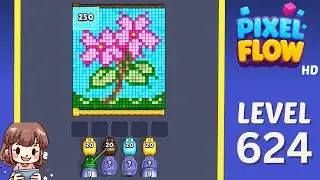 Pixel Flow Level 624 Solution Walkthrough