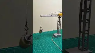Mini Tower Crane at Home 🏗️ | PVC Pipe + 5V DC Motor #diy #dc #shorts