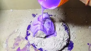 Light Purple White Gritty Texture and purple colour paint pouring oddly satisfying Crunchy pjm asmr